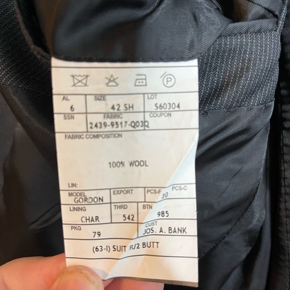 Joseph A Bank 100%WOOL Grey sports coat blazer suit jacket SIZE 42 - Picture 6 of 8